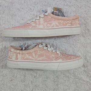 Toms Alpargata Cloud pink patchwork batik Fenix Tie Dye lace sneaker womens 7.5